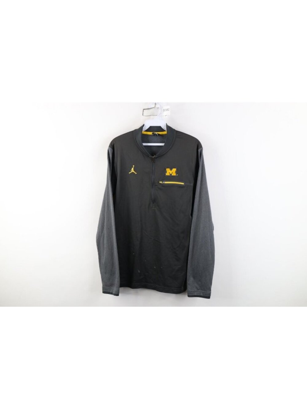Nike Air Jordan Mens Small Distressed University of Michigan 1/2 Zip Jacket Top